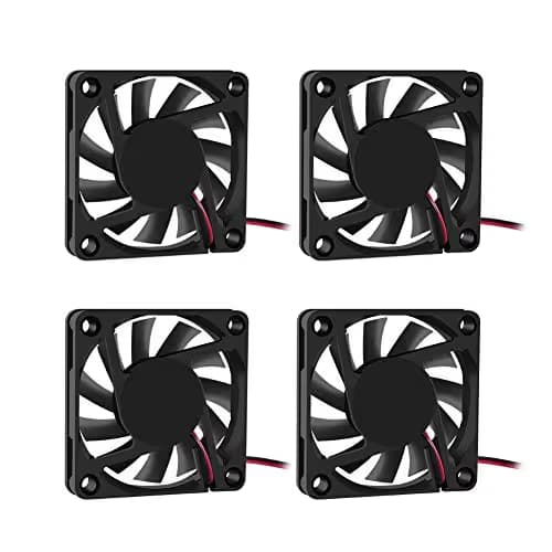 Dorhea Fan 60x60x10 mm DC 12V 6010 Brushless Cooling Fan, Replacement Ball Bearing 60mm Fan for Cooling DIY PC Computer Case Fan - 2 Pin Case Fan (Pack of 4Pcs) main image