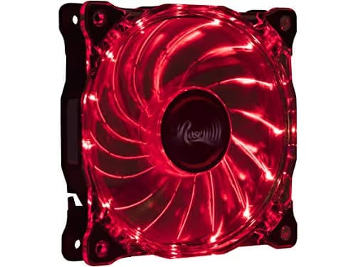 Rosewill RFA-80RL - 120mm CULLINAN Computer Case Cooling Fan with LP4 Adapter - Semi-Transparent Frame & Red LED Lights, Sleeve Bearing, Silent image