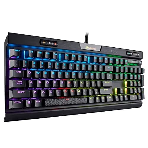 Corsair K70 RGB MK.2 RAPIDFIRE Mechanical Gaming Keyboard - USB Passthrough & Media Controls - Fastest & Linear - Cherry MX  Speed - RGB LED Backlit image
