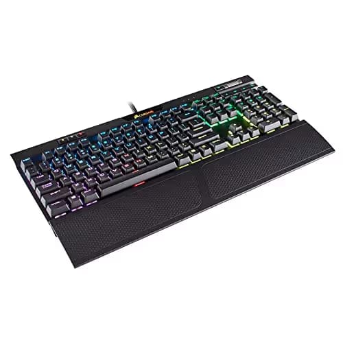 Corsair K70 RGB MK.2 RAPIDFIRE Mechanical Gaming Keyboard - USB Passthrough & Media Controls - Fastest & Linear - Cherry MX  Speed - RGB LED Backlit image