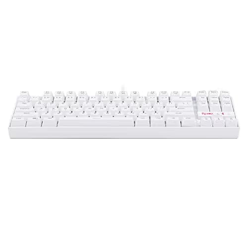 Redragon K552-N Mechanical Gaming Keyboard, 87 Keys, Tenkeyless, Compact Steel Construction with Cherry MX Blue Switches for Windows PC Gamer (No Backlight - White) image