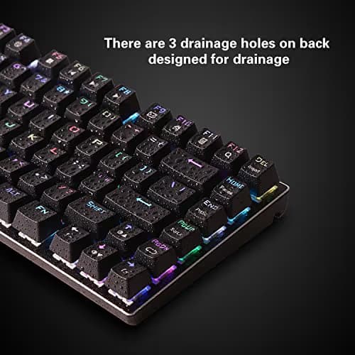 E-Element Z-88 RGB 60% Mechanical Gaming Keyboard, Red Switch, LED Backlit, Water Resistant, Compact 81 Keys Anti-Ghosting for Mac PC, Black image