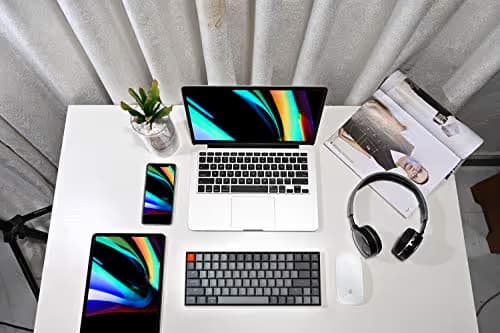 Keychron K2 Bluetooth Mechanical Keyboard with Gateron Red Switch/White LED Backlit/USB C/Anti Ghosting/N-Key Rollover/Compact Design, 84 Key Wireless Keyboard for Mac Windows image