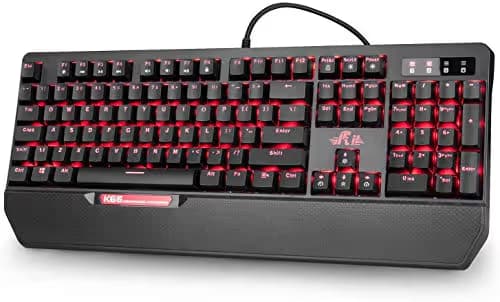 Rii Keyboard Mechanical, Gaming with USB Cable K66, 104 Keys with Red Switches, and LED Backlit,(5 Lights Effects + 3 Macros), Anti-Ghosting Programmable Gaming Keyboard main image