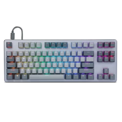 Massdrop CTRL Mechanical Keyboard - Tenkeyless TKL (87 Key) Gaming Keyboard, Hot-Swap Switches, Programmable Macros, RGB LED Backlighting, USB-C, Doubleshot PBT, Aluminum Frame (Kaihua Speed Silver) image