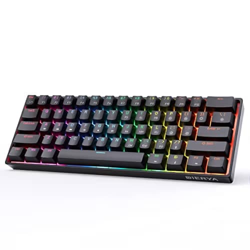 DIERYA x KEMOVE 60% Mechanical Gaming Keyboard, RGB Backlit Wired PBT Keycap Waterproof Type-C Mini Compact 61 Keys Computer Keyboard with Full Keys Programmable (Gateron Optical Brown Switch) image