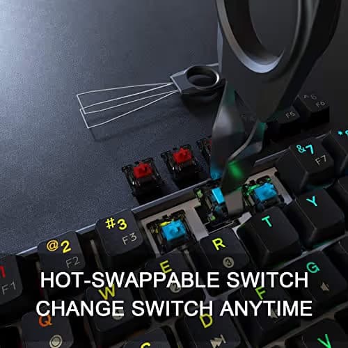 DIERYA x KEMOVE 60% Mechanical Gaming Keyboard, RGB Backlit Wired PBT Keycap Waterproof Type-C Mini Compact 61 Keys Computer Keyboard with Full Keys Programmable (Gateron Optical Brown Switch) image
