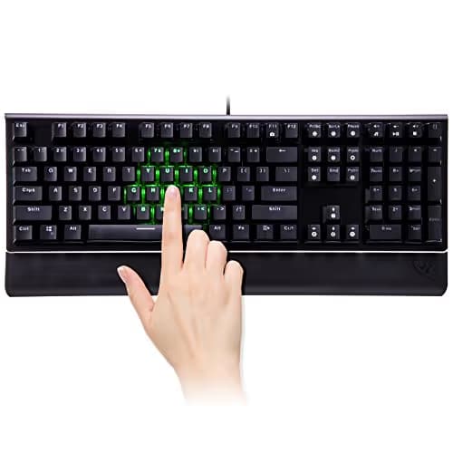 ROSEWILL Mechanical Gaming Keyboard, RGB Backlit Clicky Computer Mechanical Keyboard for PC, Laptop, Mac, Rainbow LED Modes with Side Backlight & Software Suite for Customization - Blue Switch image
