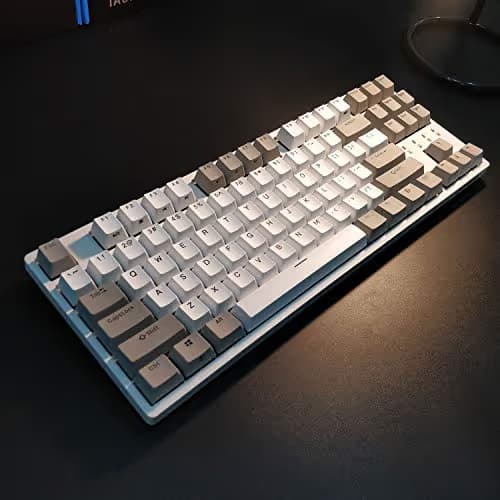 Durgod Taurus K320 TKL Mechanical Gaming Keyboard - 87 Keys - Double Shot PBT - NKRO - USB Type C (Cherry Silent Red, White) image