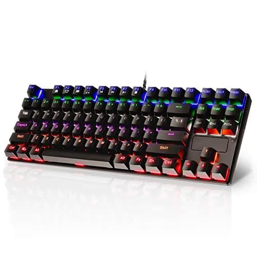 STOGA Mechanical Gaming Keyboard, Anti Ghosting USB Wired Gaming Keyboard with 87 Keys, Alloy Base, 10 Kinds of Backlight Modes LED Backlit image