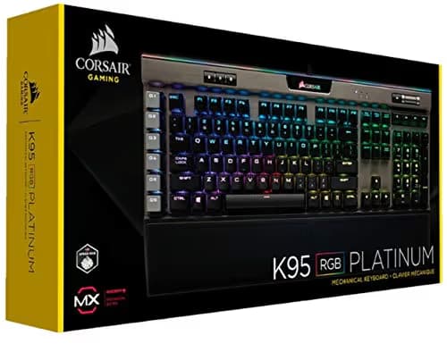 Corsair K95 RGB PLATINUM Wired Cherry MX Speed Silver Gaming Keyboard image
