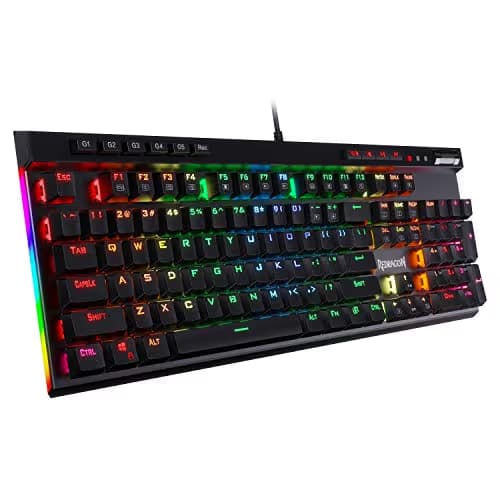 Redragon K580 VATA RGB LED Backlit Mechanical Gaming Keyboard with Macro Keys & Dedicated Media Controls, Onboard Macro Recording (Blue Switches) main image