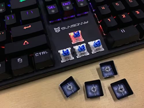 Weekly 56% Off Merdia Mechanical Keyboard Gaming Keyboard with Blue Switch Wired 6 Colors Led Backlit Keyboard Full Size 104 Keys US Layout image