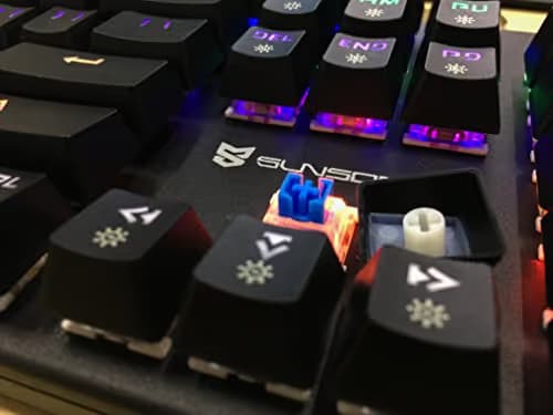 Weekly 56% Off Merdia Mechanical Keyboard Gaming Keyboard with Blue Switch Wired 6 Colors Led Backlit Keyboard Full Size 104 Keys US Layout image