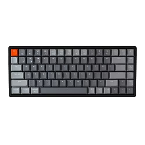 Keychron K2 Wireless Bluetooth/USB Wired Gaming Mechanical Keyboard, Compact 84 Keys RGB LED Backlit Red Switch N-Key Rollover, Aluminum Frame for Mac Windows image