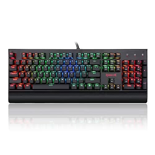 Redragon K557 RGB Backlit Waterproof Mechanical Gaming Keyboard with Blue Switches, Anti-ghosting 104 Keys main image