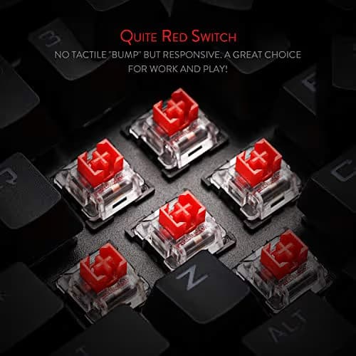 Redragon K596 Vishnu 2.4G Wireless/Wired RGB Mechanical Gaming Keyboard, 87 Keys TKL Compact Keyboard with 2400 mAh Battery, 10 Onboard Macro Keys & Wrist Rest, 10H Play Time, Red Switches image