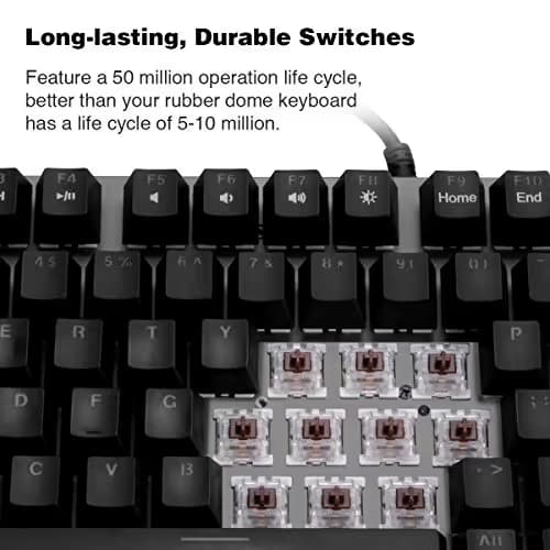 Velocifire Tenkeyless Mechanical Keyboard Mini, 78-Key Compact Ergonomic, Outemu Brown Switches Backlit and Double-Shot ABS Keycaps for Copywriter, Typist and Programmer image
