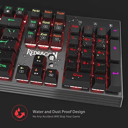 Redragon K570 PARTRYUSA RGB Backlit Mechanical Gaming Keyboard, Blue Switch, Gunmetal Solid Aluminum Base image