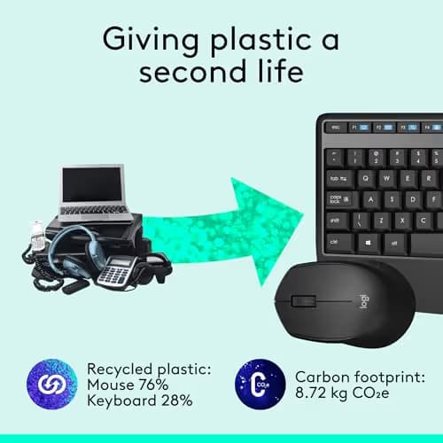 Logitech MK345 Wireless Combo - Full-sized Keyboard with Palm Rest and Comfortable Right-Handed Mouse image