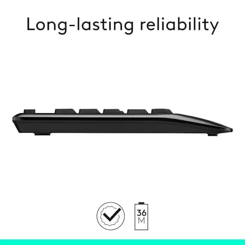 Logitech MK345 Wireless Combo - Full-sized Keyboard with Palm Rest and Comfortable Right-Handed Mouse image