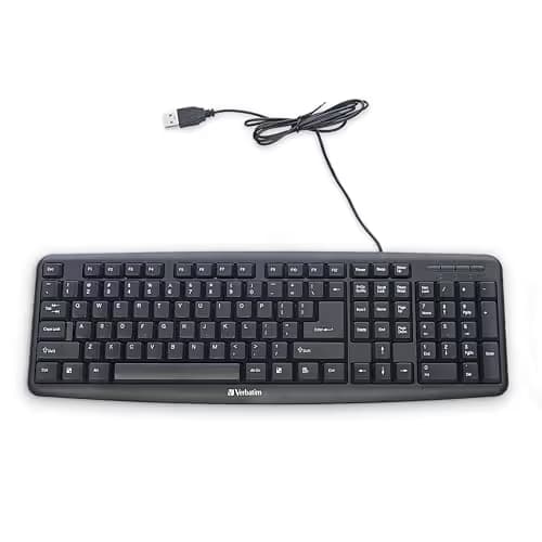 Verbatim Slimline Keyboard - Wired with USB Accessibility - Mac & PC Compatible - Black - 99201 image