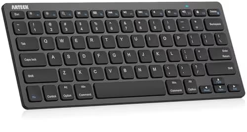 Arteck Ultra-Slim Bluetooth Keyboard Compatible with iPad 10.2-inch/iPad Air/iPad 9.7-inch/iPad Pro/iPad Mini, iPhone and Other Bluetooth Enabled Devices Including iOS, Android, Windows, Black main image
