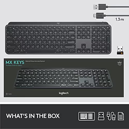 Logitech MX Keys Advanced Wireless Illuminated Keyboard - Graphite image