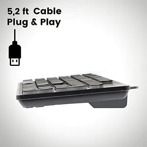 Perixx Periboard-317 Wired Backlit USB Keyboard, Big Print Letter with White Illuminated LED image