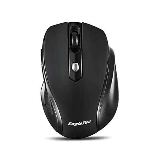 Eagletec K104 Wireless Keyboard and Mouse Combo Slim, Flat & Quiet, Ergonomic Full Size 104 Keys Keyboard & Portable Wireless Mouse for Windows PC (Black Wireless Keyboard & Mouse Set) image