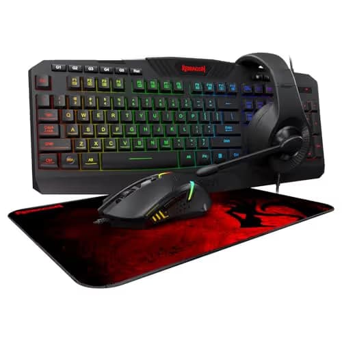 Redragon S101 Wired RGB Backlit Gaming Keyboard and Mouse, Gaming Mouse Pad, Gaming Headset Combo All in 1 PC Gamer Bundle for Windows PC - (Black) image