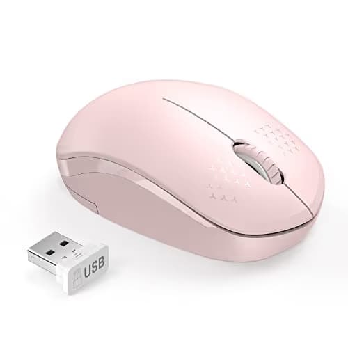 seenda [Upgrade] Wireless Mouse, 2.4G Noiseless Mouse with USB Receiver Portable Computer Mice for PC, Tablet, Laptop and Windows/Mac/Linux - Pink main image