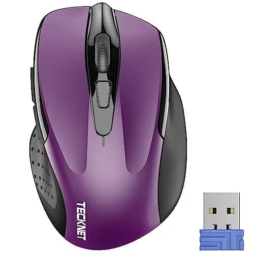 TeckNet Pro 2.4G Ergonomic Wireless Optical Mouse with USB Nano Receiver for Laptop,PC,Computer,Chromebook,Notebook,6 Buttons,24 Months Battery Life, 2600 DPI, 5 Adjustment Levels image