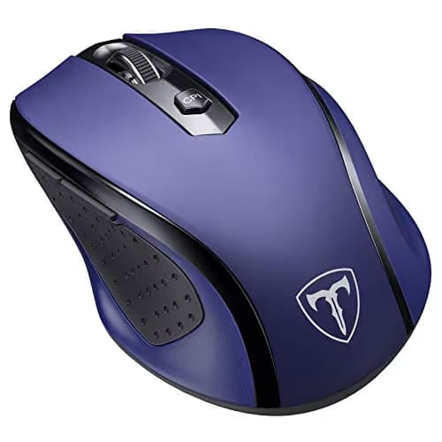 VicTsing MM057 2.4G Wireless Portable Mobile Mouse Optical Mice with USB Receiver, 5 Adjustable DPI Levels, 6 Buttons for Notebook, PC, Laptop, Computer, Macbook - Sapphire Blue image