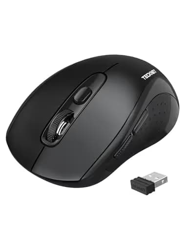 Wireless Mouse TeckNet 2.4G Optical Mouse with USB Nano Receiver for Notebook, PC, Laptop, Computer, 18 Month Battery Life, 3 Adjustable DPI Levels: 2000/1500/1000 DPI (Grey) main image