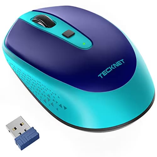 TECKNET Omni Small Portable 2.4G Wireless Optical Mouse with USB Nano Receiver for Laptop Computer, 18 Month Battery Life, 3 Adjustable DPI Levels: 2000/1500/1000 DPI image
