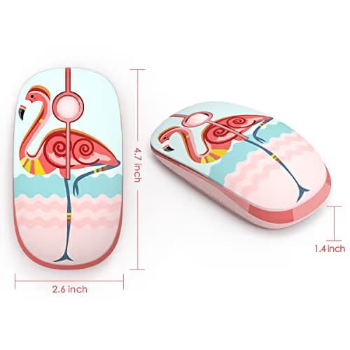 Jelly Comb 2.4G Slim Wireless Mouse with Nano Receiver, Less Noise, Portable Mobile Optical Mice for Notebook, PC, Laptop, Computer, MacBook (Flamingo) image
