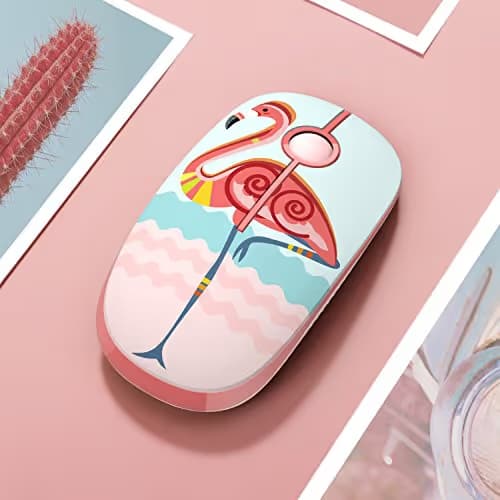 Jelly Comb 2.4G Slim Wireless Mouse with Nano Receiver, Less Noise, Portable Mobile Optical Mice for Notebook, PC, Laptop, Computer, MacBook (Flamingo) image