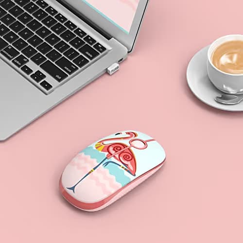 Jelly Comb 2.4G Slim Wireless Mouse with Nano Receiver, Less Noise, Portable Mobile Optical Mice for Notebook, PC, Laptop, Computer, MacBook (Flamingo) image