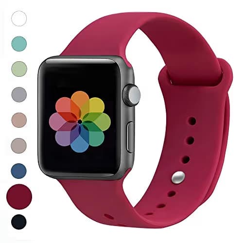 UPOLS Compatible with Apple Watch Band 38mm 42mm 40mm 44mm Sport Band, Silicone Sport image