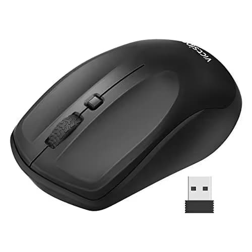 VicTsing Wireless Mouse for Laptop, Portable Ergonomic Mouse- Match Your Hand Better, 3 Adjustable DPI Levels, Power On-Off Switch, Up to 18 Months Battery Life, USB Computer Mouse for both Hand-Black main image