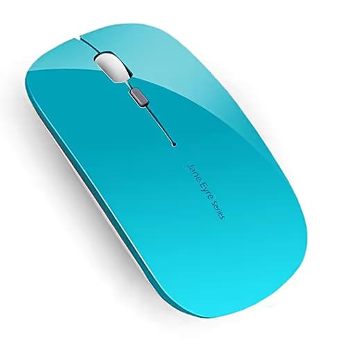 Picktech Q5 Slim Rechargeable Wireless Mouse, 2.4G Portable Optical Silent Ultra Thin Wireless Computer Mouse with USB Receiver and Type C Adapter, Compatible with PC, Laptop, Desktop (Blue) main image
