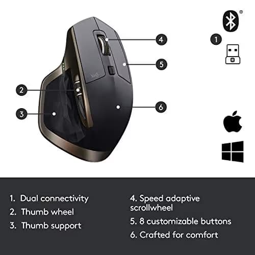 Logitech MX Master Wireless Optical Black / Copper Mouse image