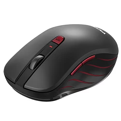 VicTsing Wireless Mouse, 2.4G Portable Ergonomic Optical Mouse, 6 Buttons 5 Adjustable DPI -50% Higher Work Efficiency, A Long Battery Life for Laptop, Notebook, PC, Mac-Black image