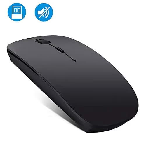Wireless Mouse Rechargable, Computer Mouse, 2.4G Silent Mouse Computer Office Portable Mobile Optical Mouse with USB Receiver, 3 Adjustable DPI Levels for Laptop, Mac, MacBook, Notebook, PC, Computer image