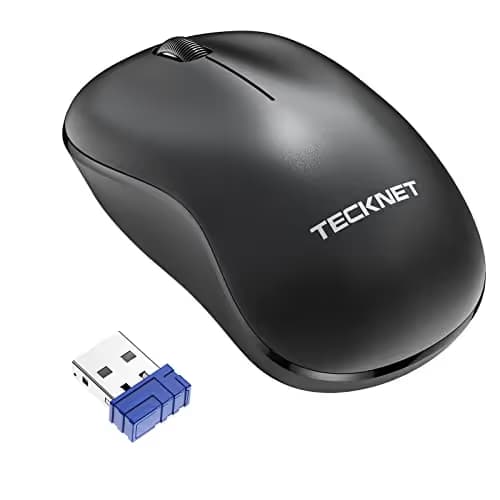 Wireless Mouse, TeckNet Ergonomic 2.4G Wireless Optical Mobile Mouse 4800 DPI with USB Nano Receiver for Laptop, PC, Chromebook, MacBook, Computer image