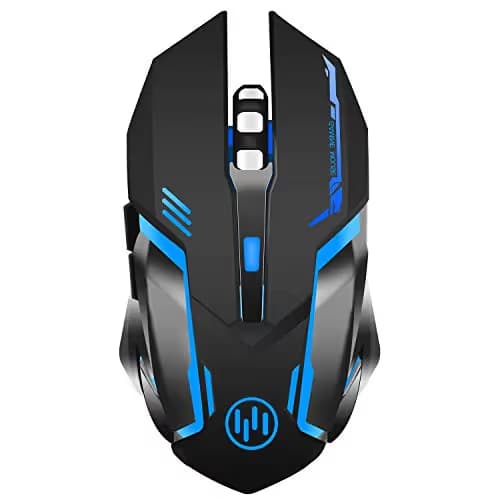 Wireless Gaming Mouse, Scettar Rechargeable Computer Gaming Mouse Unique Silent Click, 7 Breathing Led Light, 3 Adjustable DPI,Iron Plate, Power Saving Mode Wireless Mouse for Laptop/PC/Notebook image