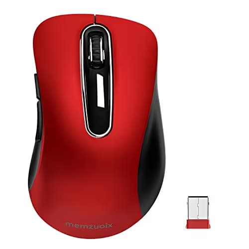 Memzuoix 2.4G Wireless Mouse, Portable Mobile Optical Mouse with USB Receiver, 1,000 DPI Ergonomic Cordless Mouse, 5 Buttons for Notebook, PC, Laptop, Computer and MacBook image