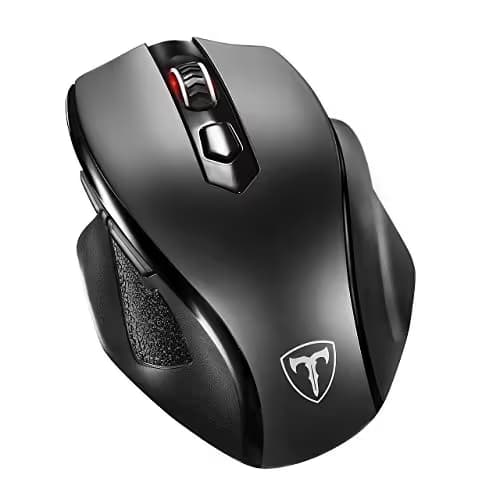 VicTsing Full Size Wireless Mouse with Nano USB Receiver, 5 Adjustable Cpi Levels, 6 Buttons for Notebook, PC, Laptop, Computer, MacBook-Black main image