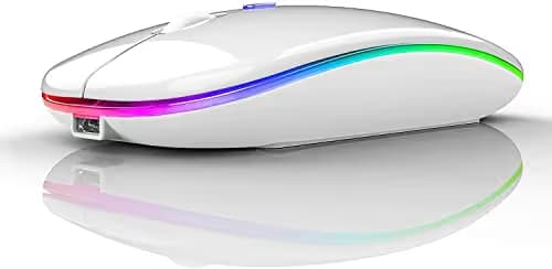 Rechargeable Wireless Mouse for MacBook pro Bluetooth Mouse for MacBook pro Air Laptop MacBook Mac Windows (Silver) image